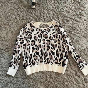 Cheetah print sweater with open back